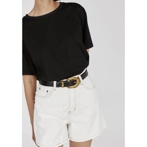 Dissh piper Jean women's white shorts size 00 Knee Length Y2K‎ Biker Vibes